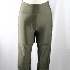 Olive Green Exercise Leggings with Mesh Criss Cross Design Plus Size 1X